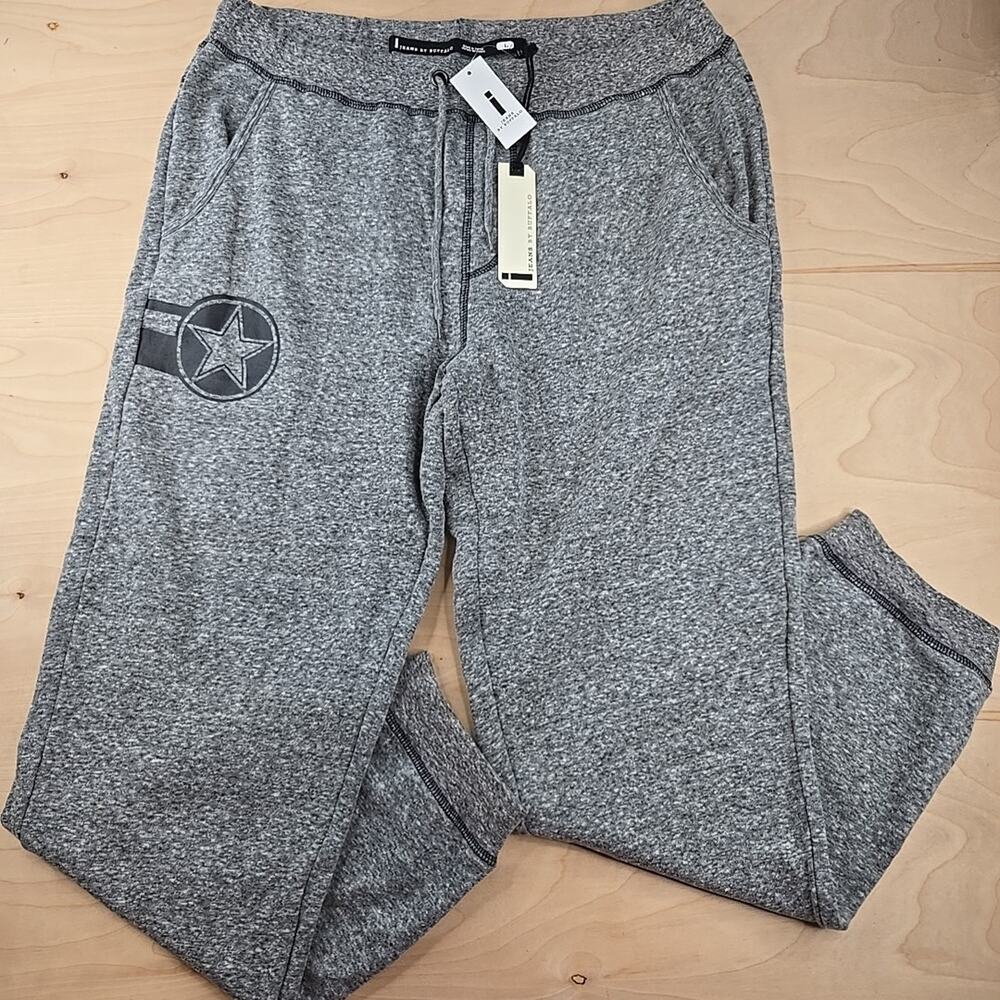 I Jeans by Buffalo Joggers Mens L Large Black Mix Grey Lightweight pull Waist